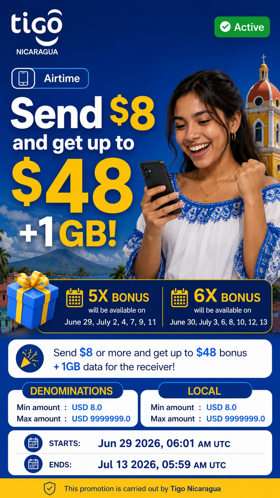 The 5X bonus available in Nicargua